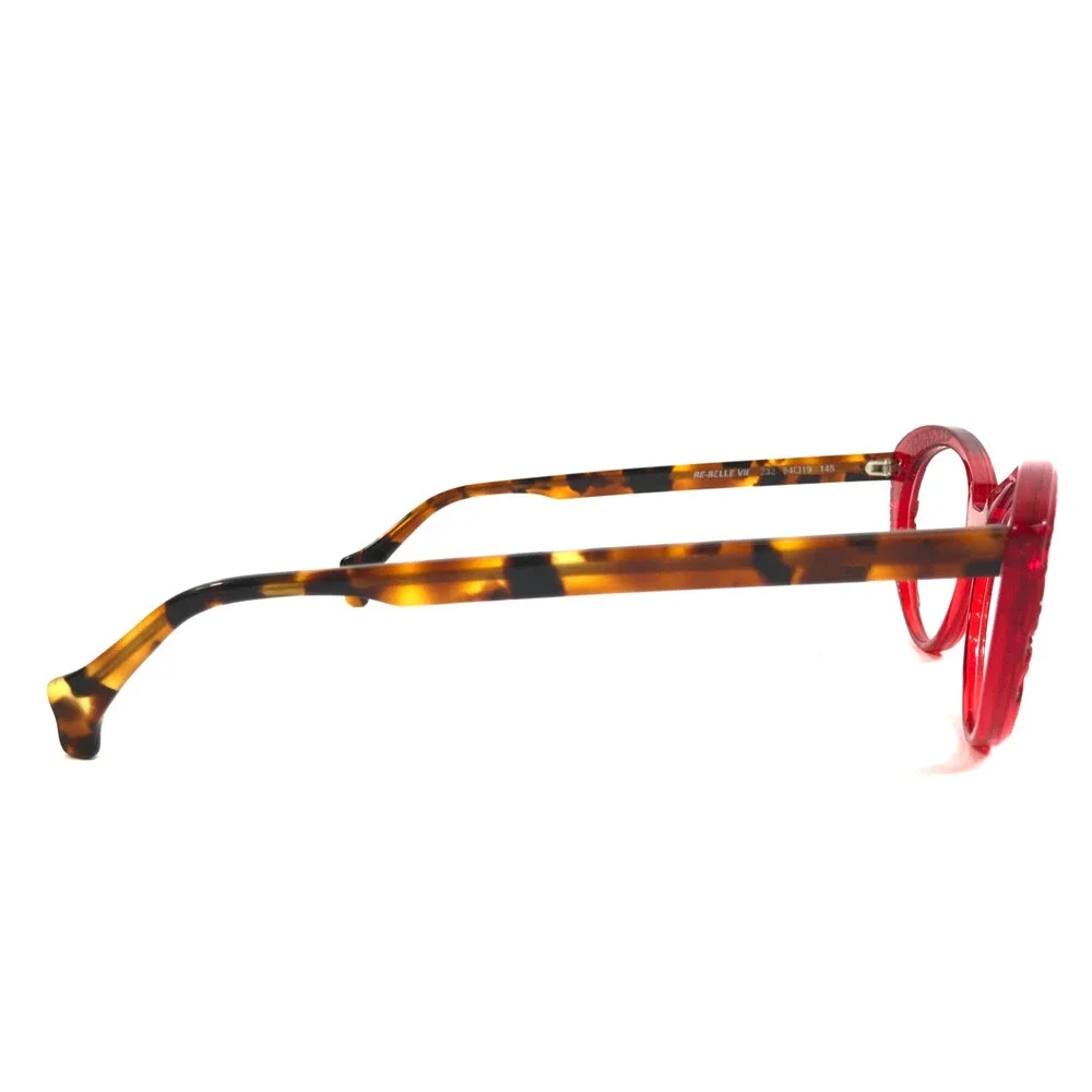 PLM Creation Eyeglasses Frames RE-BELLE VII Red Tortoise Cat Eye 532 54-19-145